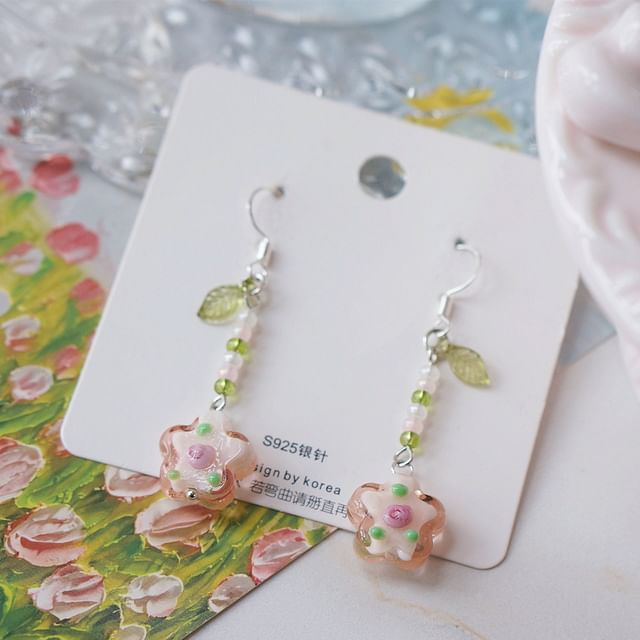 Alloy Floral Dangle Earring