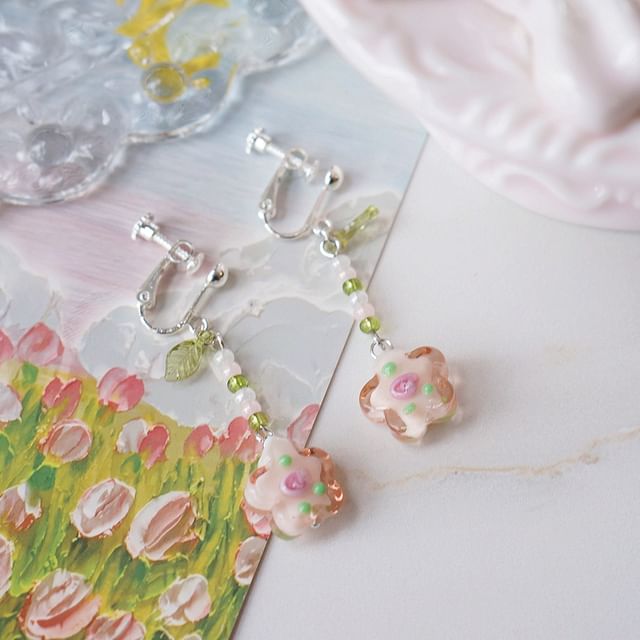 Alloy Floral Dangle Earring