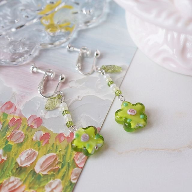 Alloy Floral Dangle Earring