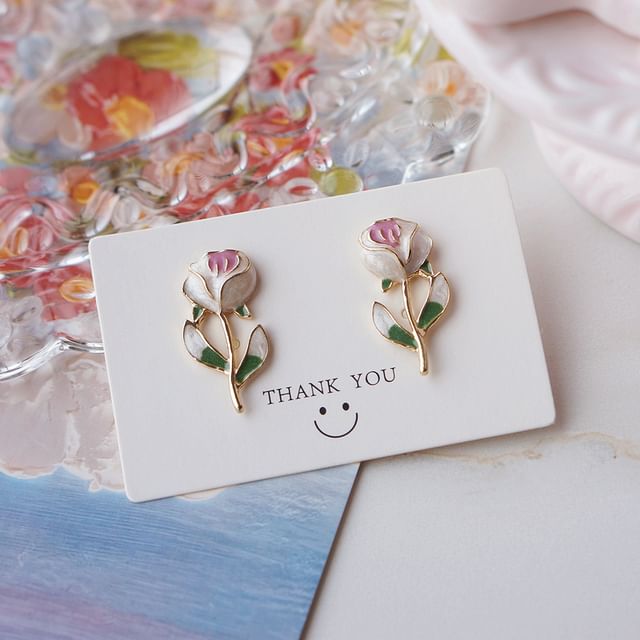 Alloy Stud Earring Floral