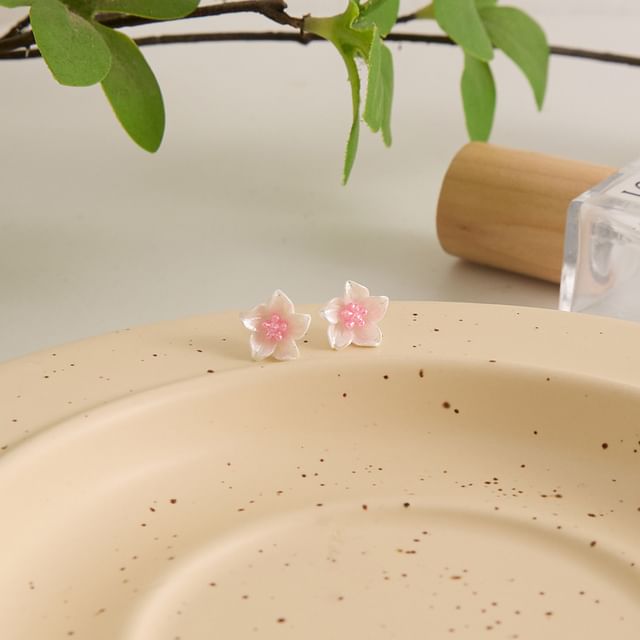 Stud Earring Alloy Floral