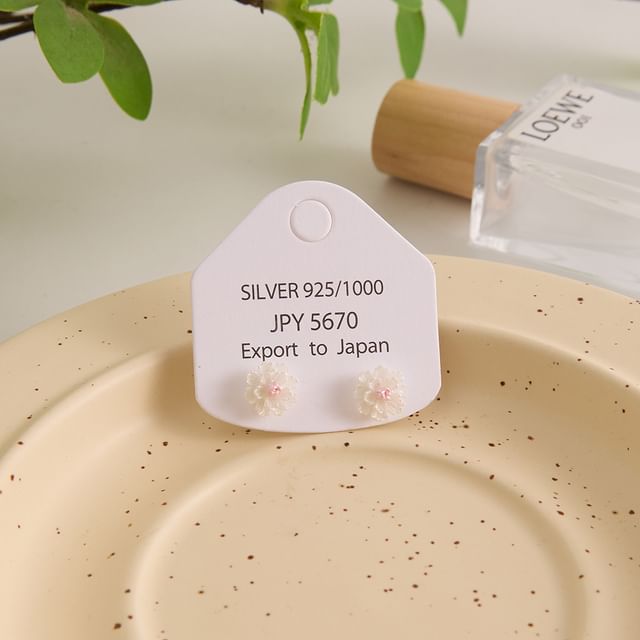 Stud Earring Alloy Floral