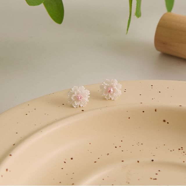 Stud Earring Alloy Floral