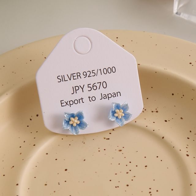 Stud Earring Alloy Floral