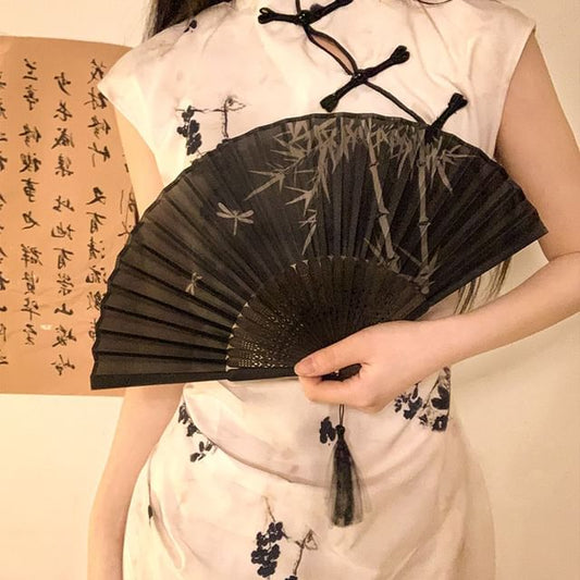 Fan Foldable Print Bamboo (Various Designs) Hand
