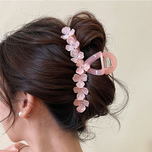 Rhinestone Floral Claw Hair