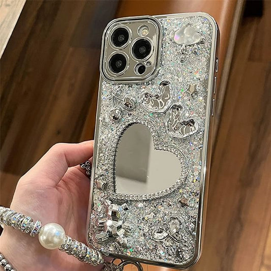 Phone Case Mirrored Set / Heart Strap