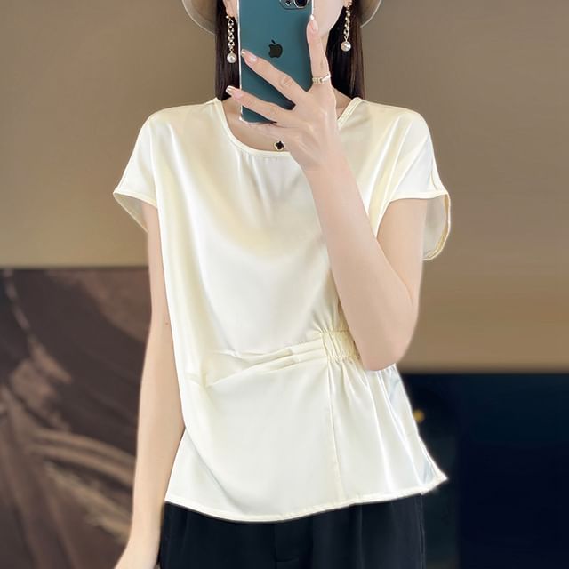 Short-Sleeve Crewneck Plain Tee