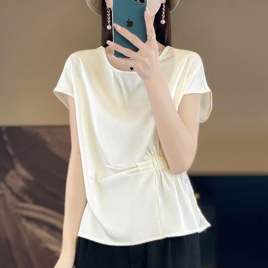 Short-Sleeve Crewneck Plain Tee