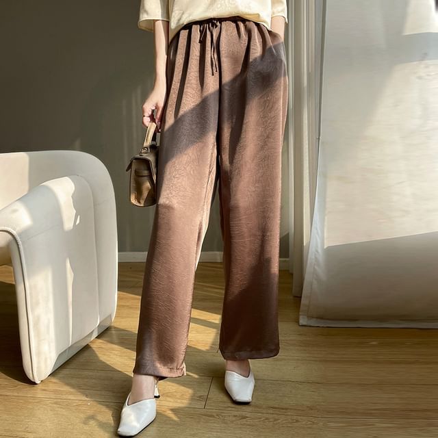 High Waist Plain Wide Leg Pants