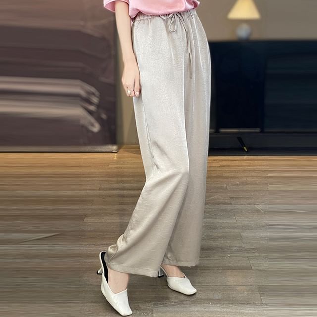 High Waist Plain Wide Leg Pants