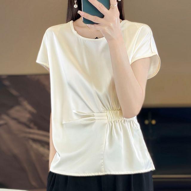 Short-Sleeve Crewneck Plain Tee