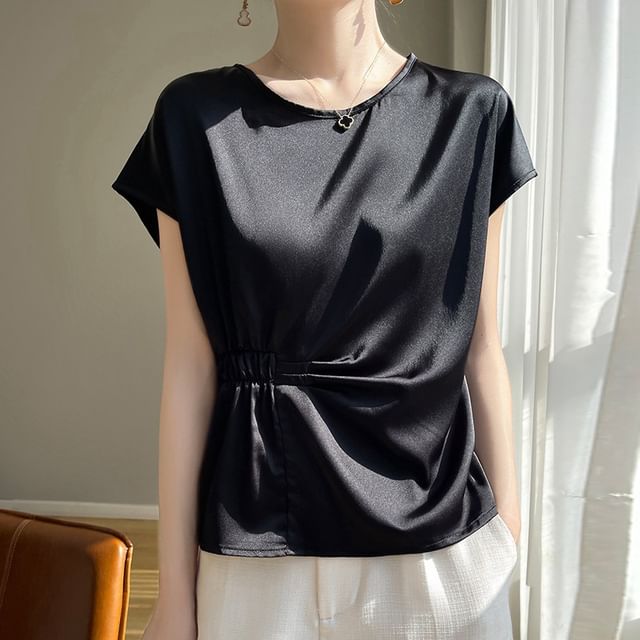 Short-Sleeve Crewneck Plain Tee