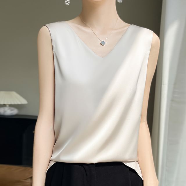 V-Neck Plain Tank Top