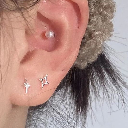 Asymmetrical Stud Star Earring