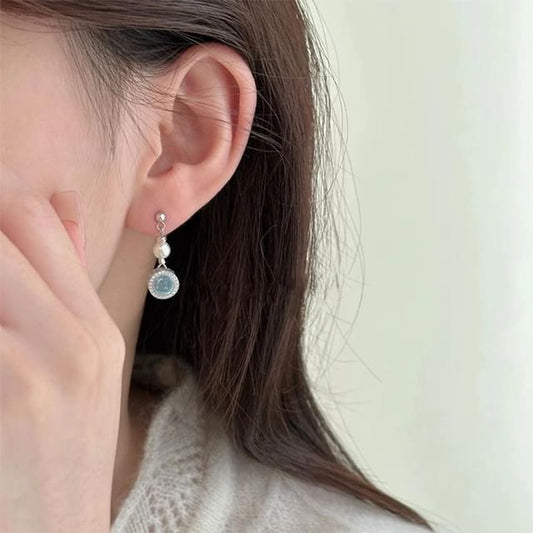 Rhinestone Earring Faux Pearl Drop