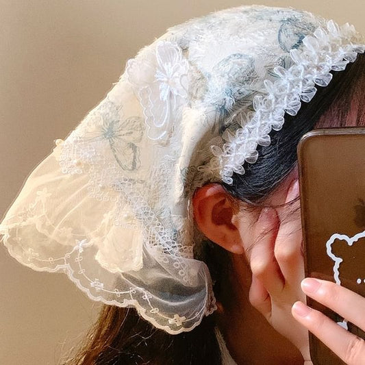 Designs) Lace Trim Butterfly Bandana (Various