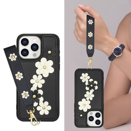 Faux Case Leather Floral Phone