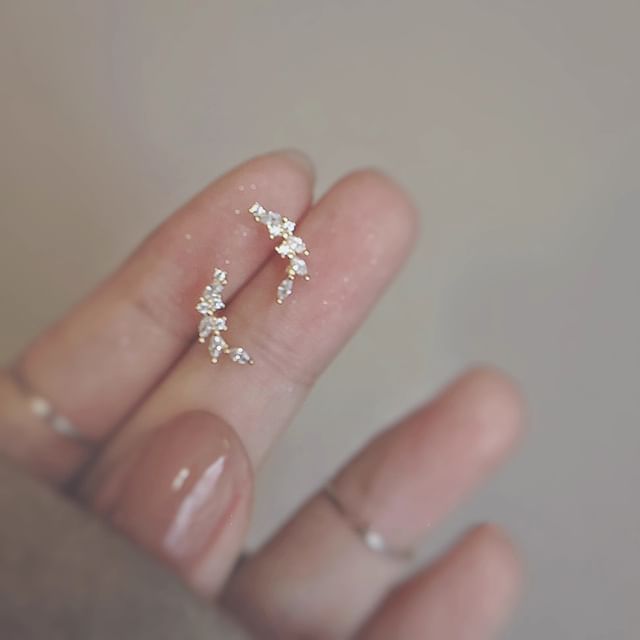 Silver Stud Sterling Rhinestone Ear