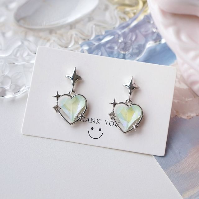 / Earring Star Heart On Clip Drop