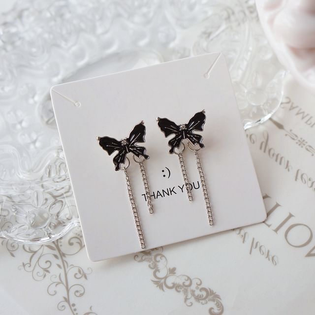 On Butterfly Drop Earring Clip Enamel /