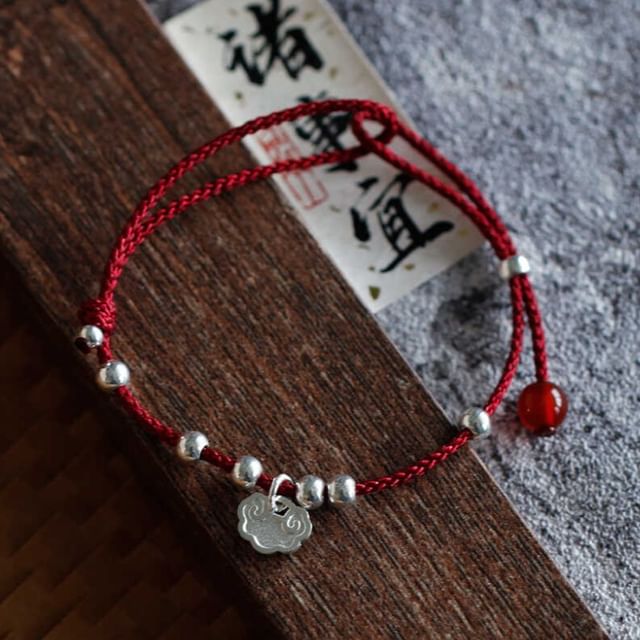 Rope / Bracelet Beaded Anklet Silver