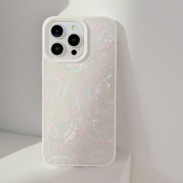 Pearl Set Phone Adhesive Faux Case / Decoration Bow Strap