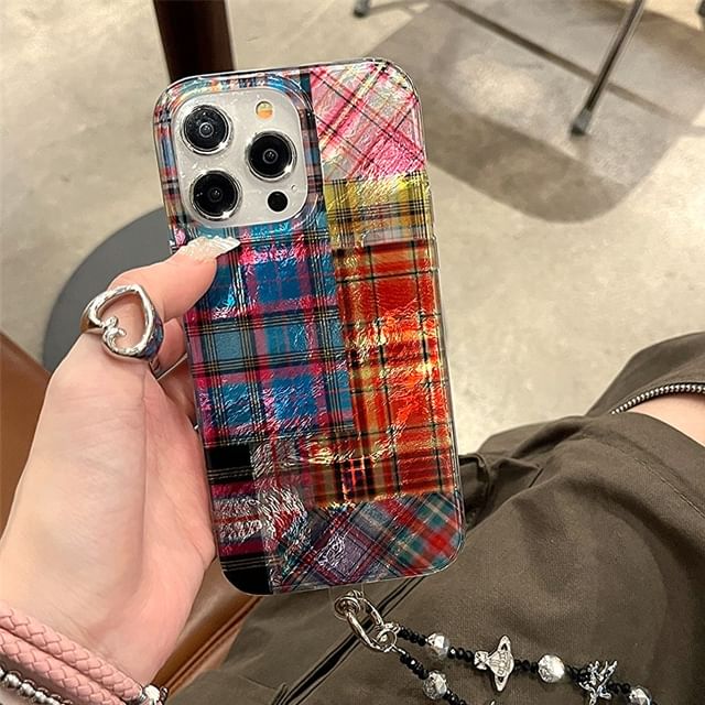 Plaid Holographic Case Phone