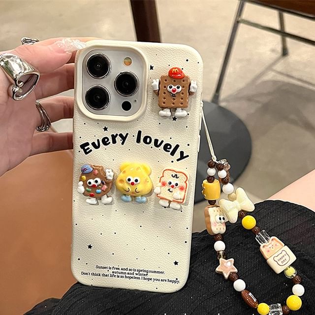 Strap / Phone Cartoon Food Case Set