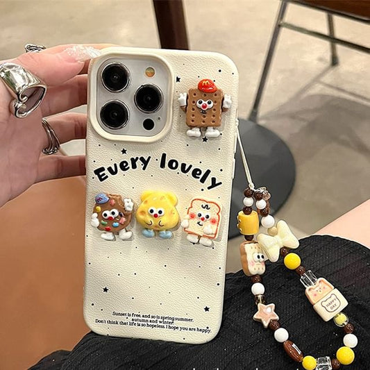 Strap / Phone Cartoon Food Case Set