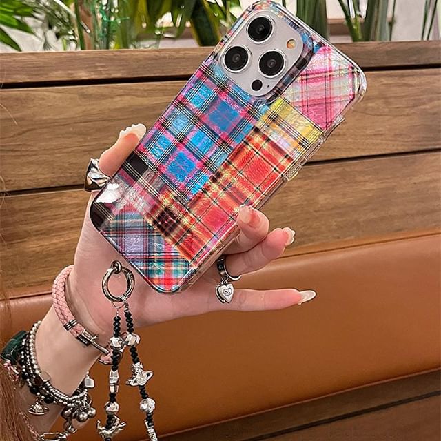 Plaid Holographic Case Phone