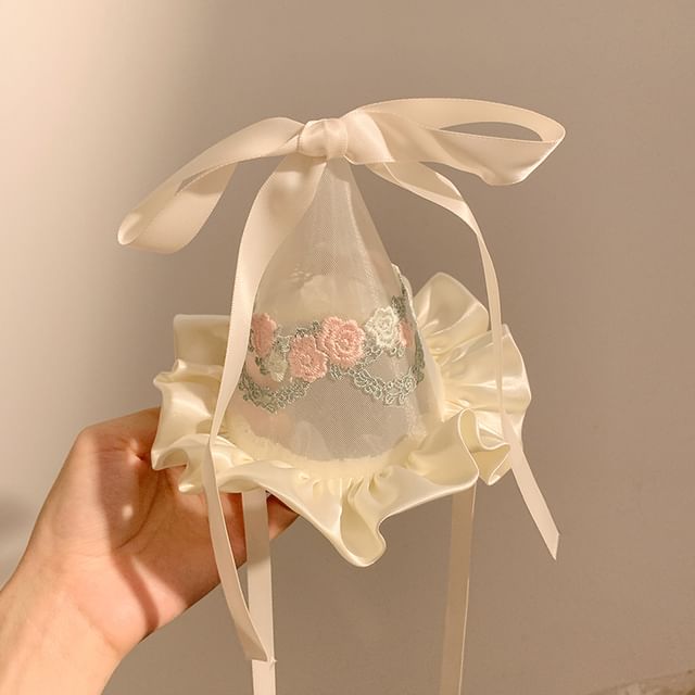 Ruffle Hat Embroidered Party