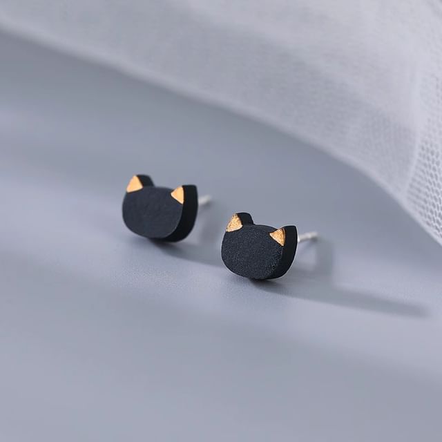 Cat Earring Stud Ceramic