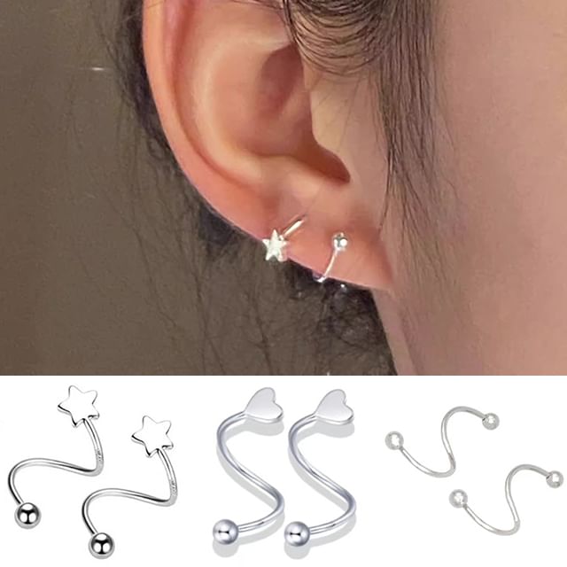 Heart Alloy Jacket Star Ear Bead /