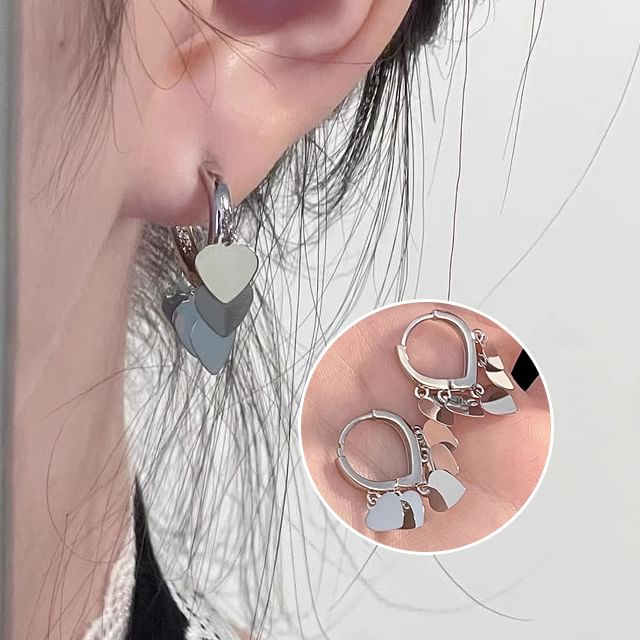Earring Heart Alloy Drop