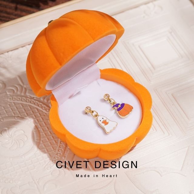 Phantom Pumpkin + Jewelry Box Velvet Earring Halloween