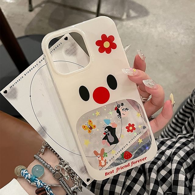 / Case Bead Adhesive Decoration Phone Set Cartoon