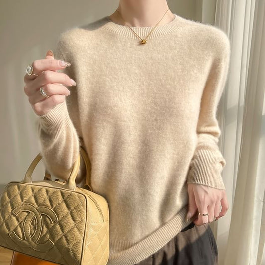 Long-Sleeve Round Neck Plain Sweater