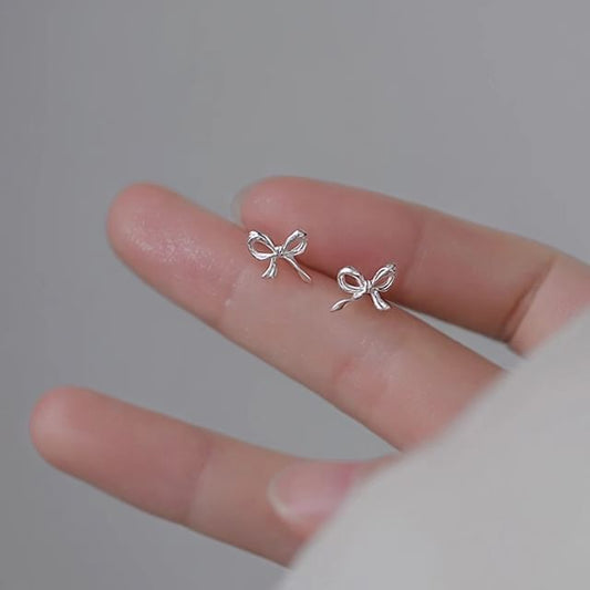Silver Bow Sterling 925 Stud Earring