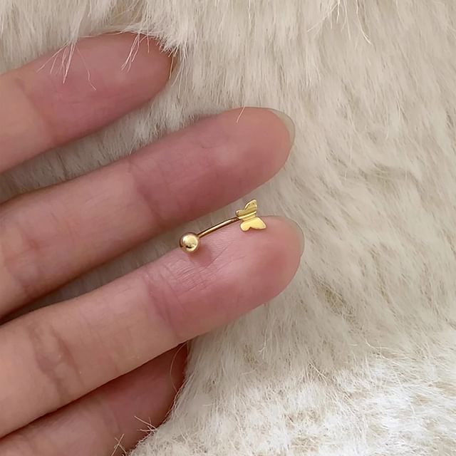 Earring Barbell 925 Butterfly Sterling Silver