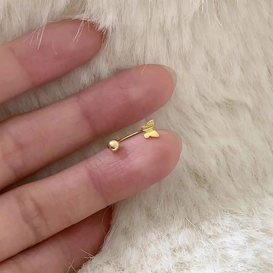 Earring Barbell 925 Butterfly Sterling Silver