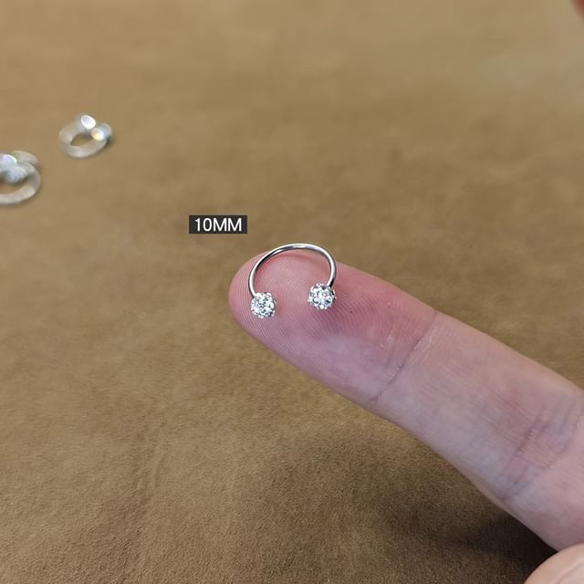 Earring Rhinestone Huggie Open