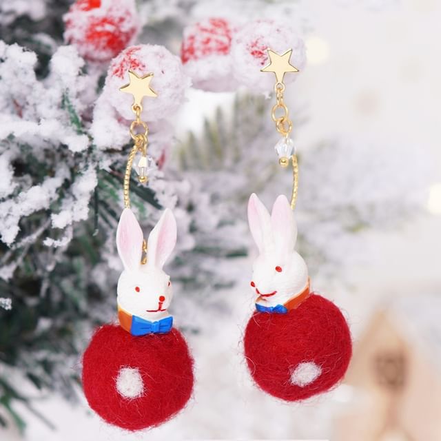 Rabbit Felt Earring Dangle
