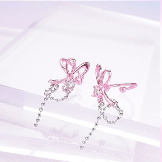 Alloy Earring Knot Dangle Rhinestone