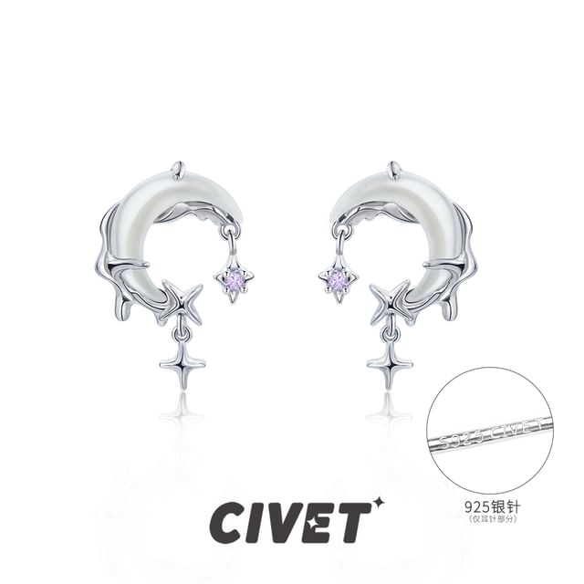Earring Moon Rhinestone Alloy Cuff Drop Ear / Star