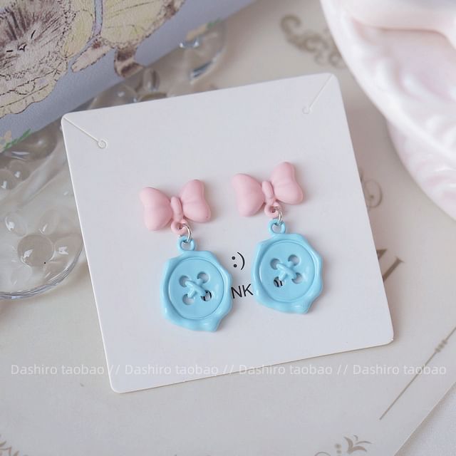Drop / Button Earring Bow Clip-On