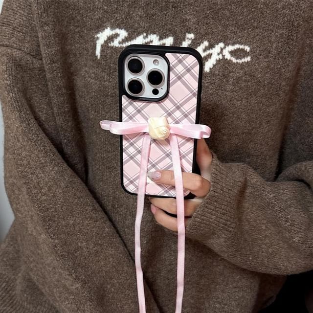 Adhesive Plaid Ribbon Set Decoration Phone Case /