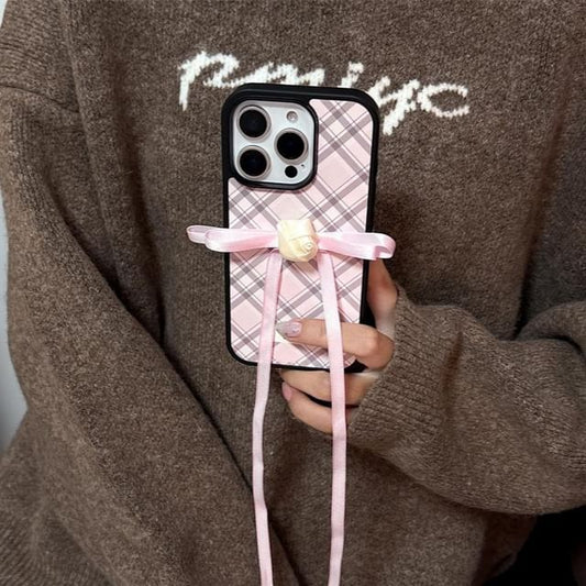 Adhesive Plaid Ribbon Set Decoration Phone Case /