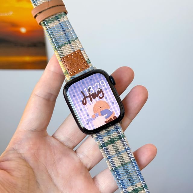 Watch Apple Band Fabric Plaid