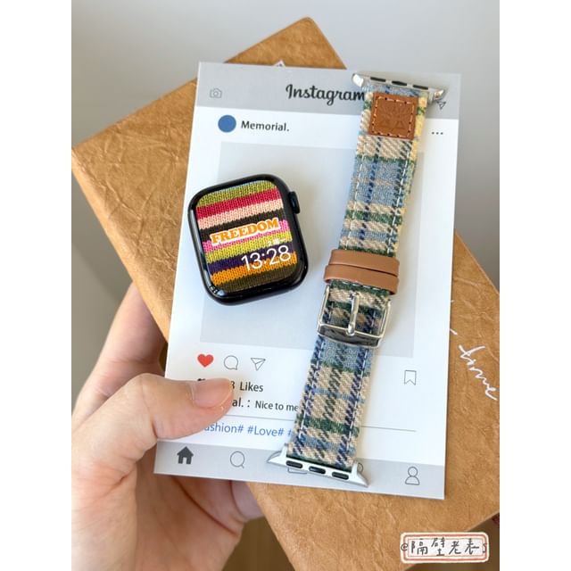 Watch Apple Band Fabric Plaid